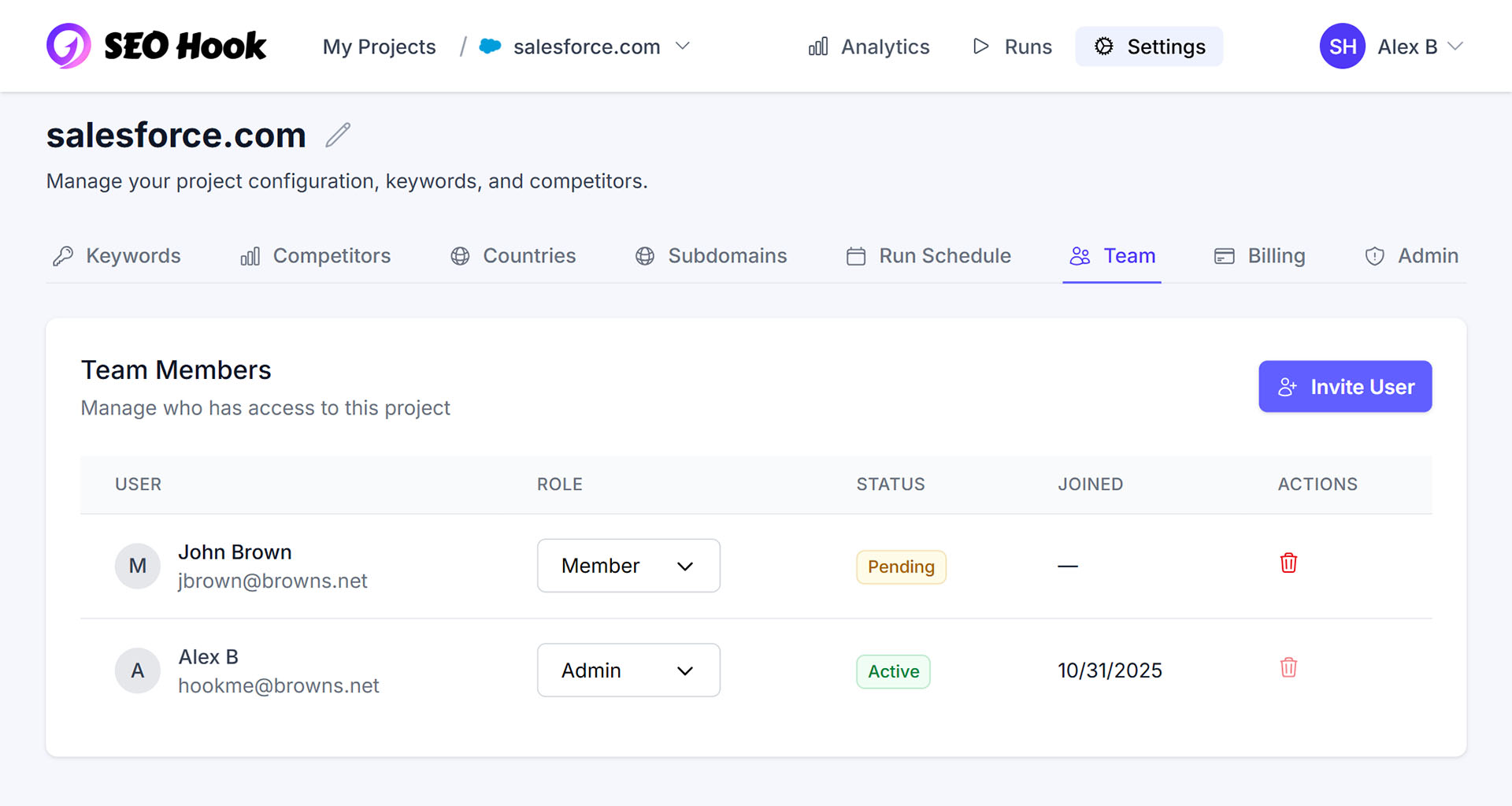 Team collaboration screenshot